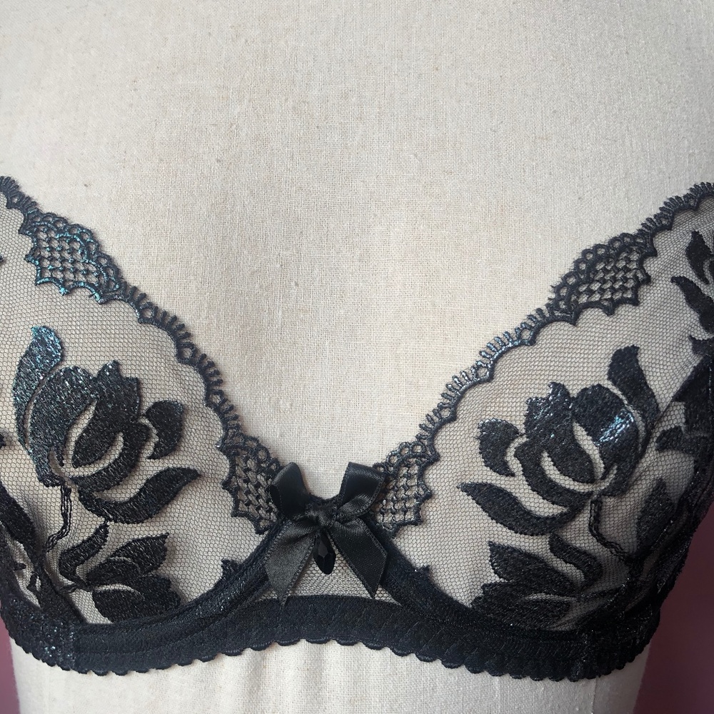 NWT Agent Provocateur black Sparkle bra 32C - Picture 3 of 7